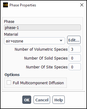 The Phase Properties Dialog Box