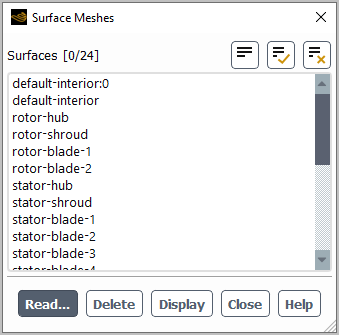 The Surfaces Meshes Dialog Box