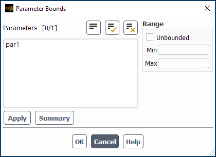 The Parameter Bounds Dialog Box