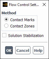 The Flow Control Settings Dialog Box with Contact Marks