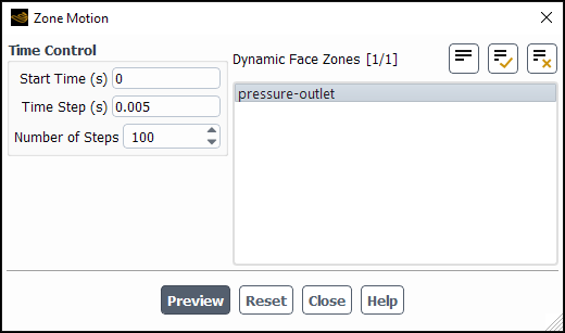 The Zone Motion Dialog Box