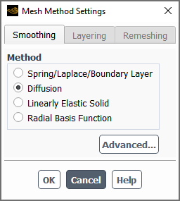 The Smoothing Tab of the Mesh Method Settings Dialog Box