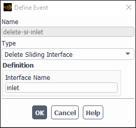 The Define Event Dialog Box