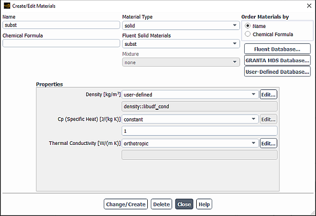 Material Properties for PCB Model Material