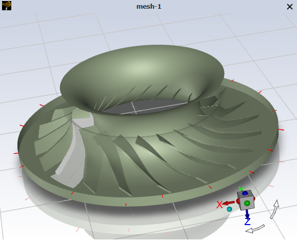 Preview of Profile as a Surface (Gray) with Mesh Overlayed (Pastel Green)