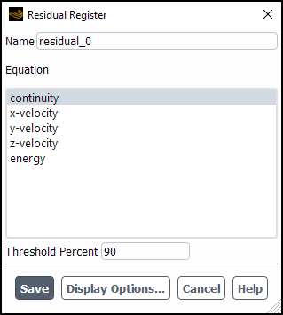 Residual Register Dialog Box