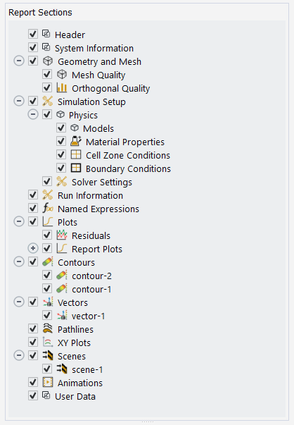 The Report Sections Outline View