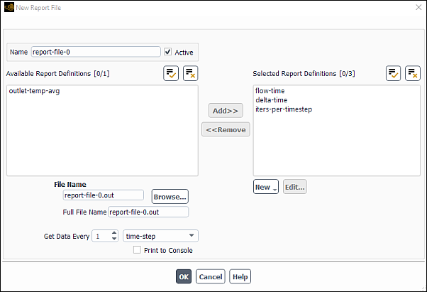 Report File for 'flow-time', 'delta-time', and 'iters-per-timestep'