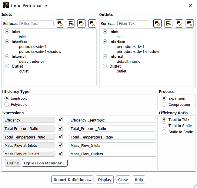 The Turbo Performance Dialog Box