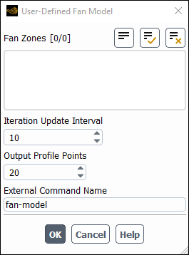 The User-Defined Fan Model Dialog Box