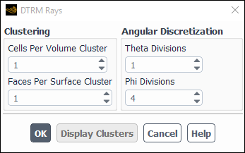 The DTRM Rays Dialog Box