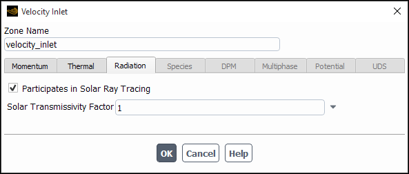 The Velocity Inlet Dialog Box