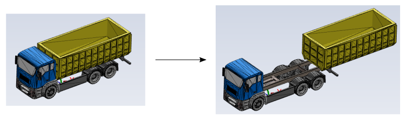 Transformation Example: Truck Bed Translation Along the Global X Axis for 5 Meters