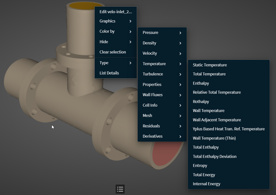 A Context Menu for a Selected Boundary