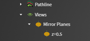 Accessing Mirror Planes Using the Outline View