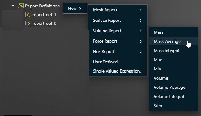 Using The Context Menu to Create Report Definitions