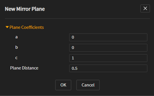The New Mirror Plane Dialog Box