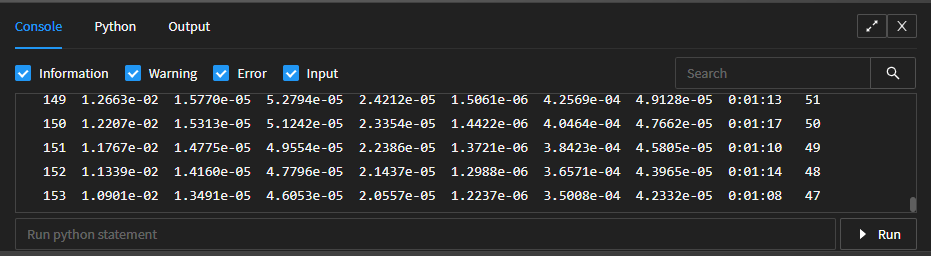 The Console Window with Python Command Access