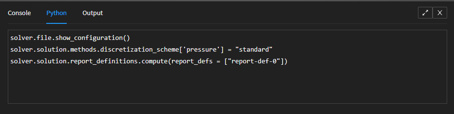 The Python Tab of the Console Window