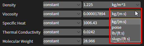 Changing Units for a Given Property