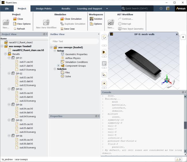 The Fluent Aero Graphical User Interface