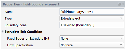 Extrudate Exit Fluid Boundary Properties