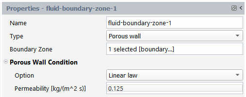 Porous Wall Fluid Boundary Properties