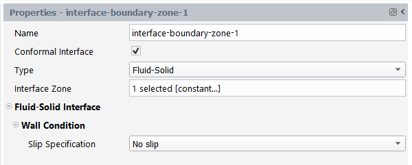 Fluid-Solid Interface Boundary Condition Properties