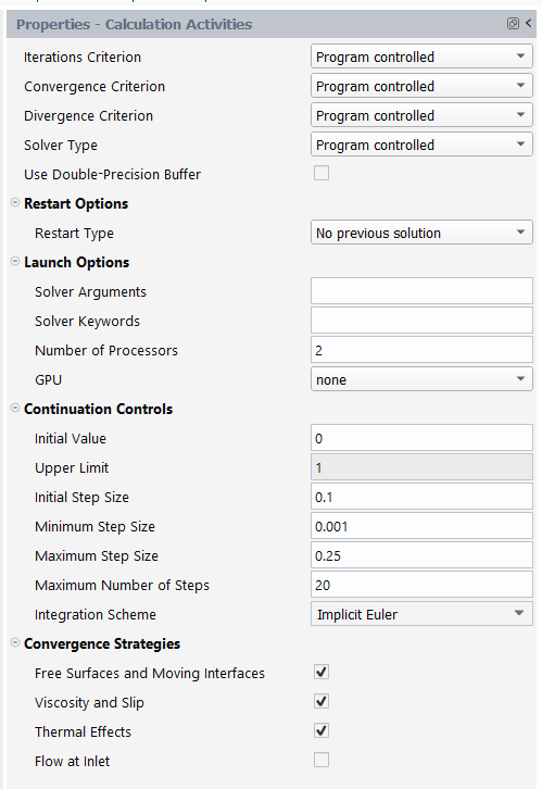 Properties of Calculation Activities