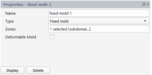 Fixed Mold Cell Zone Properties