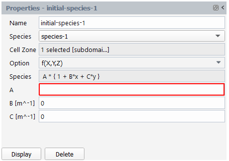 Properties of Initialization (Species)