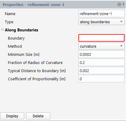 Properties of a Boundary Refinement Zone Based on Curvature