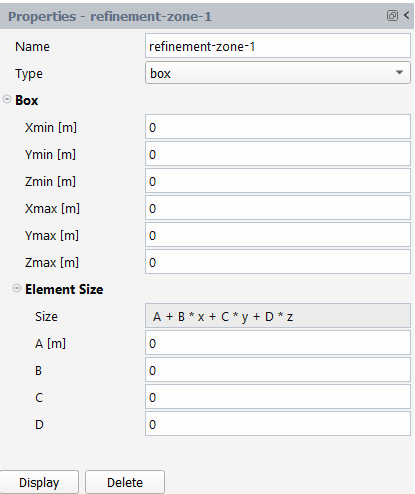 Properties of a Box-Based Refinement Zone