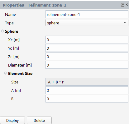 Properties of a Sphere-Based Refinement Zone