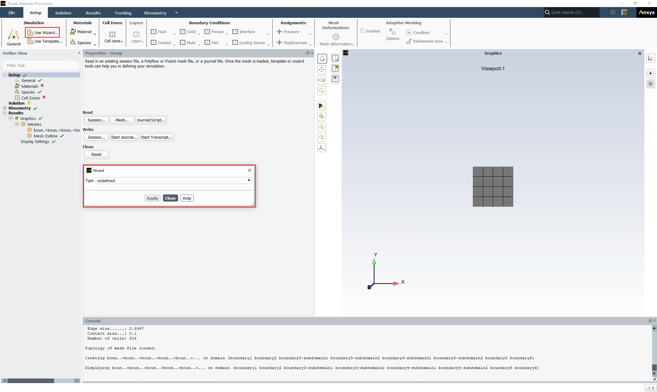 Creating a New Simulation Using the Wizard