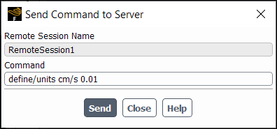 Example of Sending a Command: Changing the Velocity Units to cm/s