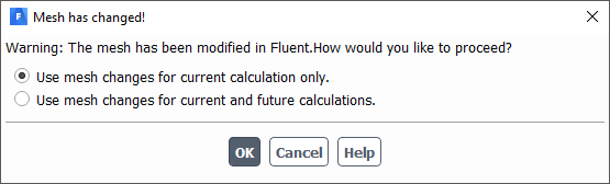 The Mesh has changed! Dialog Box
