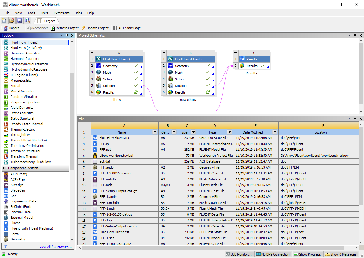 The Files Pane for a Project in Workbench