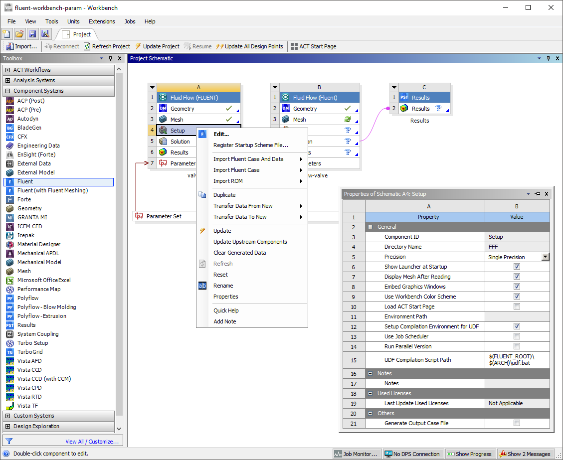 Properties for Fluent-Based Systems in Workbench