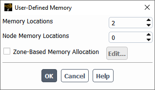 User-Defined Memory Dialog Box