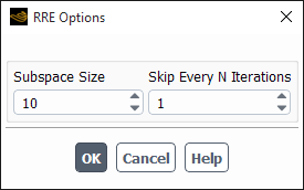 The RRE Options Dialog Box