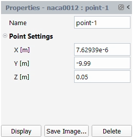 The Properties Window for a Point Surface