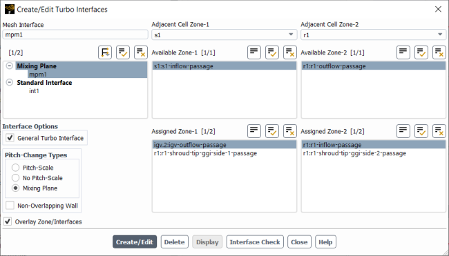 Create/Edit Turbo Interfaces Dialog Box with Overlay Zone/Interfaces Enabled