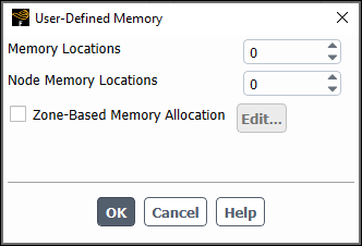 The User-Defined Memory Dialog Box