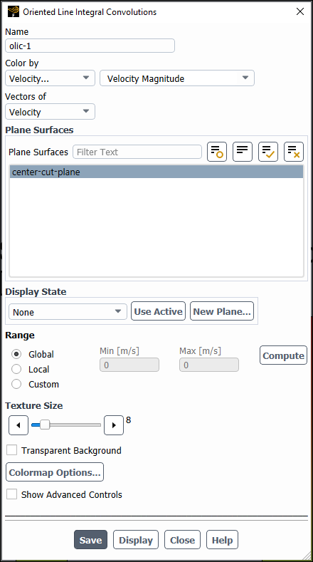 The Oriented Line Integral Convolutions Dialog Box