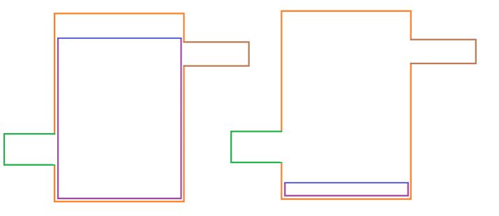 Geometry with enclosed piston