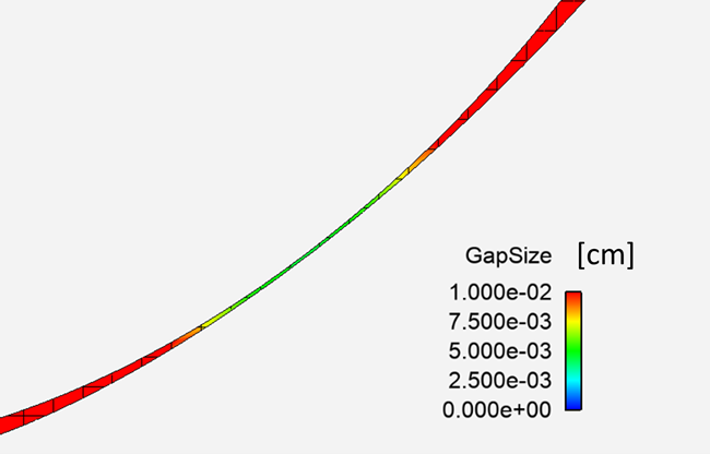 Checking Local Gap Size using the GapSize variable in Ansys EnSight