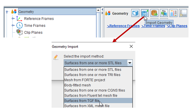 Import Geometry in Forte Simulate User Interface