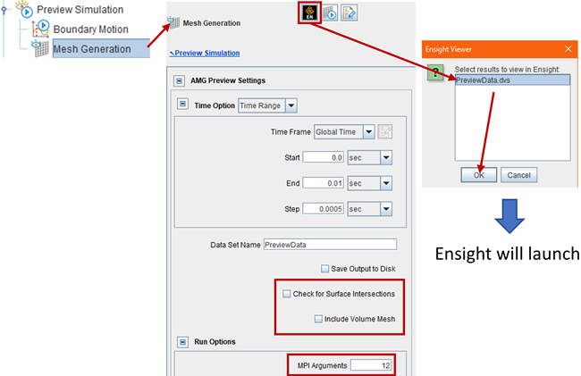 Mesh Preview and View the Results in EnSight