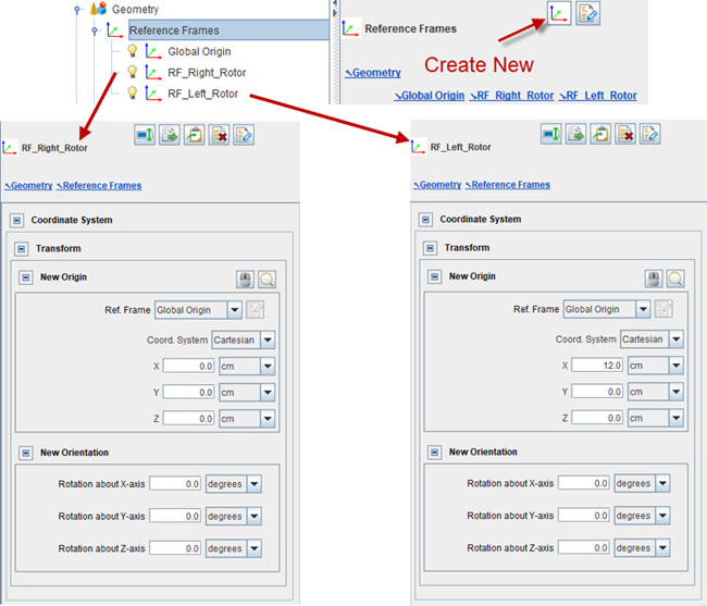 Creating Two Reference Frames to Anchor the Two Rotors' Axes